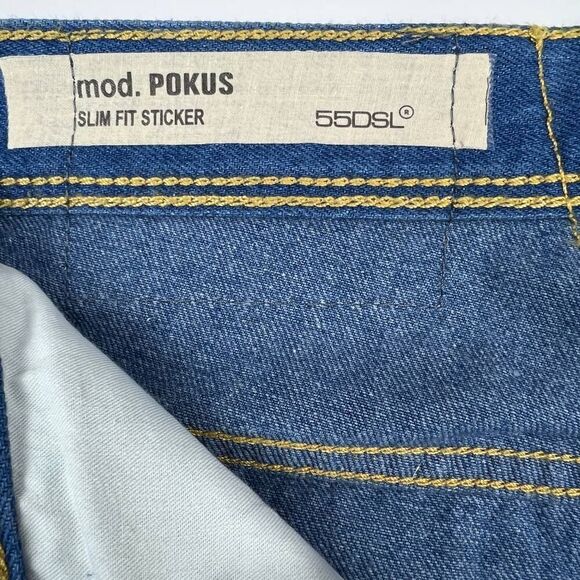 New Diesel Pokus Men US 33 Denim Jeans Slim Fit Sticker Cotton Casual MSRP $199 - Picture 11 of 12